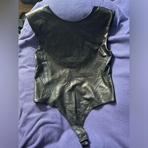 Vegan leather bodysuit 2X